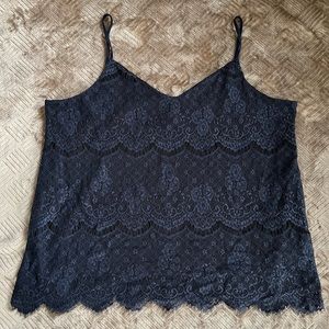 Maurice’s - black spaghetti strap with navy blue lace. Adjustable straps. SZ XXL